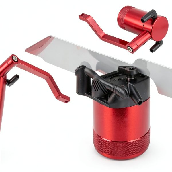 6.4L Billet Oil Catch Can Kit Auttoop Red for 2011-2021 Dodge Charger-3