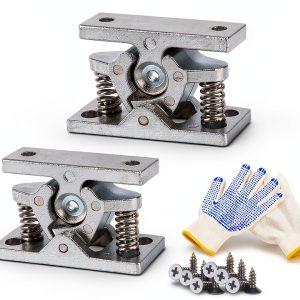 2 Pcs RV Door Catch Trailer Door Latch, Spring Loaded Door Easy Lock Stop Double Roller Catch Double Roller Buckle Zinc Alloy for Garden Bedroom Living Room Boat Door Garage-0