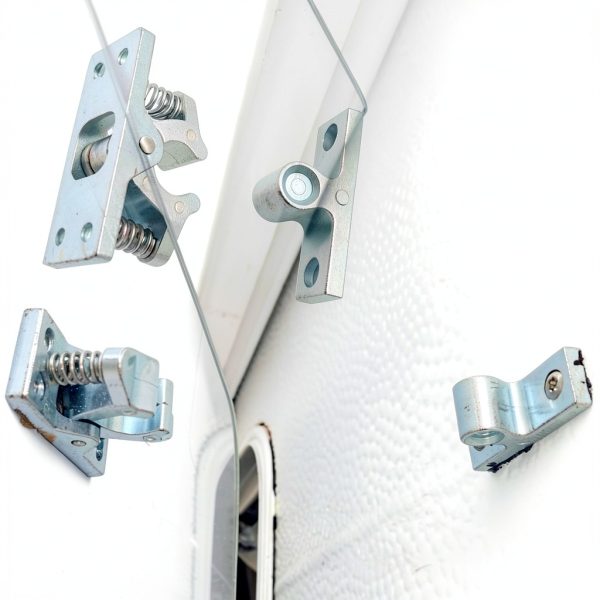 2 Pcs RV Door Catch Trailer Door Latch, Spring Loaded Door Easy Lock Stop Double Roller Catch Double Roller Buckle Zinc Alloy for Garden Bedroom Living Room Boat Door Garage-4
