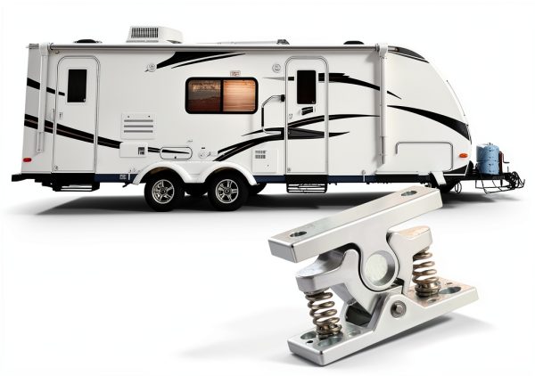 2 Pcs RV Door Catch Trailer Door Latch, Spring Loaded Door Easy Lock Stop Double Roller Catch Double Roller Buckle Zinc Alloy for Garden Bedroom Living Room Boat Door Garage-5