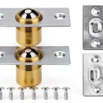 2Pack Closet Door Ball Catch Hardware, Brushed Stainless Steel Drive in Ball Catcher with Strike Plate for Closet Doors, Adjustable French Door Hardware for Invisible Pantry Ball Bearing Door Latch-0