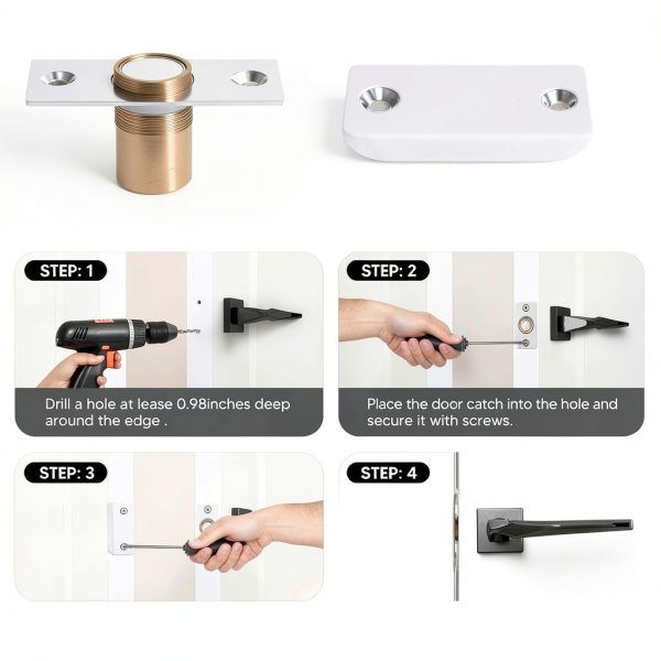 Closet Magnetic Door Catch by BINFEW – Silver Ball Latch 2‑Pack-4